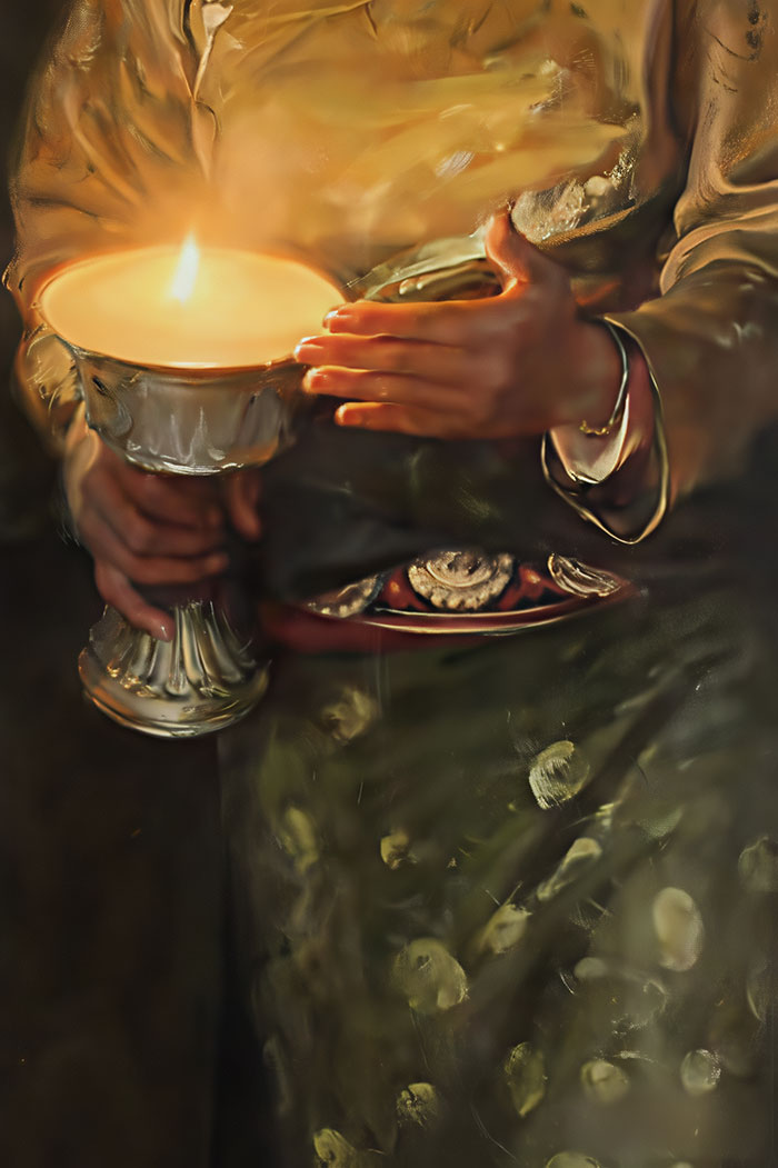 On the night of the festival, you hold candles to convey warmth